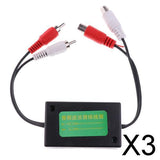 Maxbell 3x 2 RCA to 2 RCA Ground Loop Isolator Noise Audio Filter for Car Home Stereo