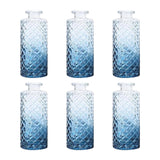 Maxbell 6x Glass Bud Vases Flower Arrangement Display for Office Living Room Kitchen Gradient Blue