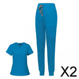 Maxbell 2xNursing Scrubs Uniform Scrubs Set for Pet Groomer Veterinary Operating Room