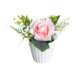 Maxbell Artificial Rose Bunch Artificial Flowers Potted for Gift Wedding Anniversary Pink