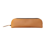Maxbell Leather Pencil Case with Zipper Pen Holder for Office Men and Women Supplies Khaki