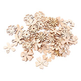 Maxbell 100 Pieces Novelty Wooden Shapes Craft DIY Embellishments Decor Artware Gift