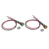 Maxbell 2Pcs 6mm LED Metal Indicator Light Waterproof Signal Pilot Dash Lamp 6V