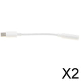 Maxbell 2xType c To 3.5mm Audio Cable Adapter Aux Headphone Jack For Samsung White