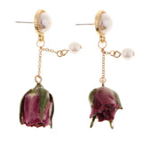 Maxbell 4Pcs Resin Flower Charms Pendants Dangle Drop Earrings Ear Studs Women