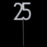 Maxbell Rhinestone Crystal LOVE HEART + 25 25th Birthday Anniversary Number Cake Topper