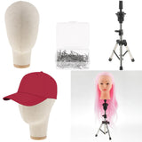 Maxbell 21'' Beige Mannequin Head Display Manikin Model Wig Making Tripod T Pins