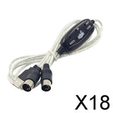 Maxbell 18xMIDI to USB Interface Cable Cord Converter PC to Music Keyboard Adapter