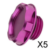 Maxbell 5xRacing Valve Aluminium Oil Fuel Cap Filler Tank Cover Plug for Honda Purple