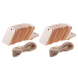 50pcs Wooden Rectangle Shape Craft Tags Hanging Wood Ornaments Decorations