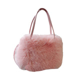 Plush Tote Bag Soft Lightweight Satchel Crossbody Bag for Travel Dating Work Pink