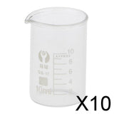 Maxbell 10xLow Form Glass Measuring Graduated Beaker Chemistry Lab glassware 10ML