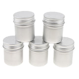 50g/1.8 oz. Aluminum Powder, Tea, Wax, Cream Container Bottle with Screw Thread Lid - Pack of 5