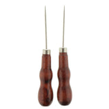 2 Pieces Double Gourd Shape Leather Craft Cloth Wood Handle Repair Scratch Awl Tool - Aladdin Shoppers