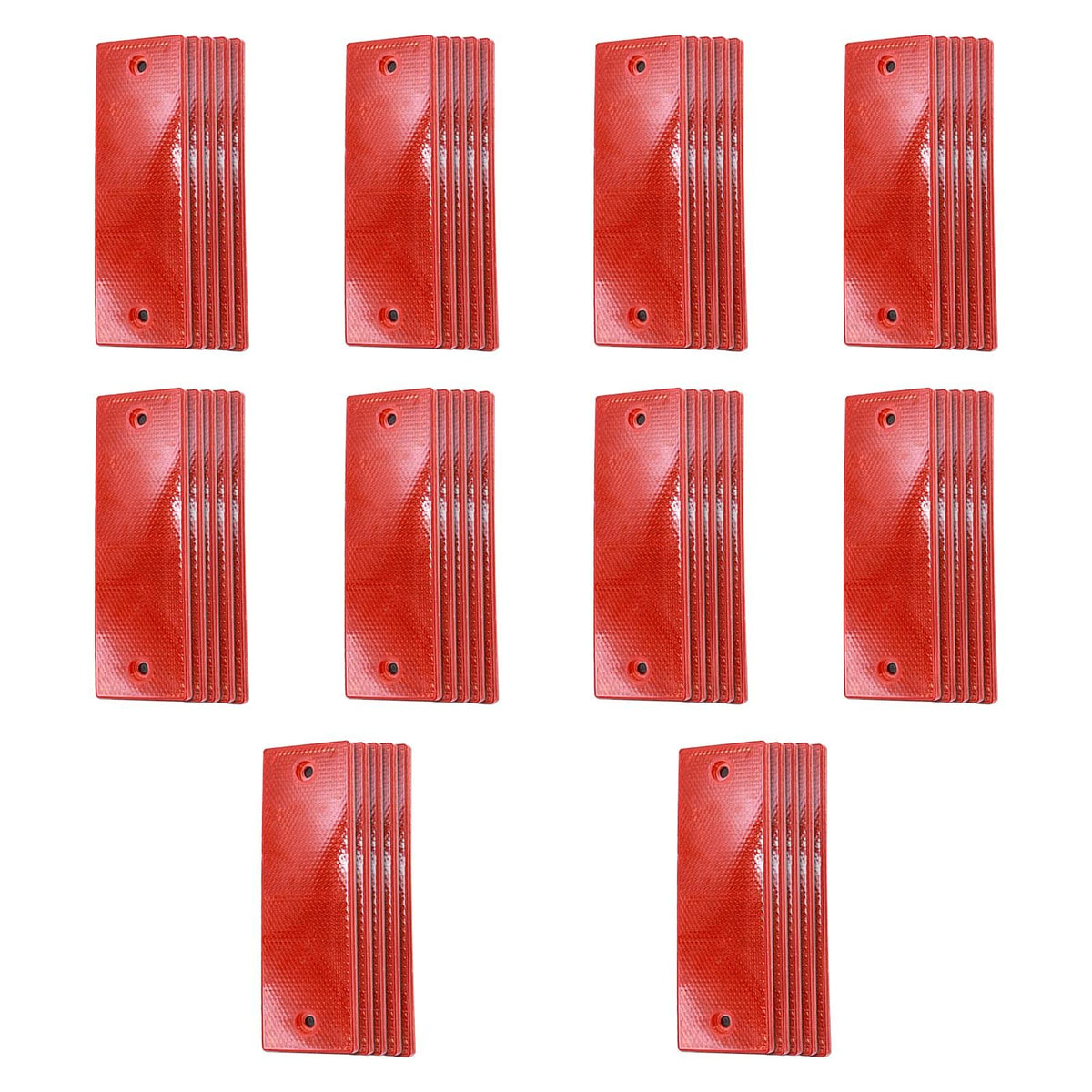 Maxbell 50 Pieces Generic Car Reflectors Sturdy Professional for Pickup Trailer Red