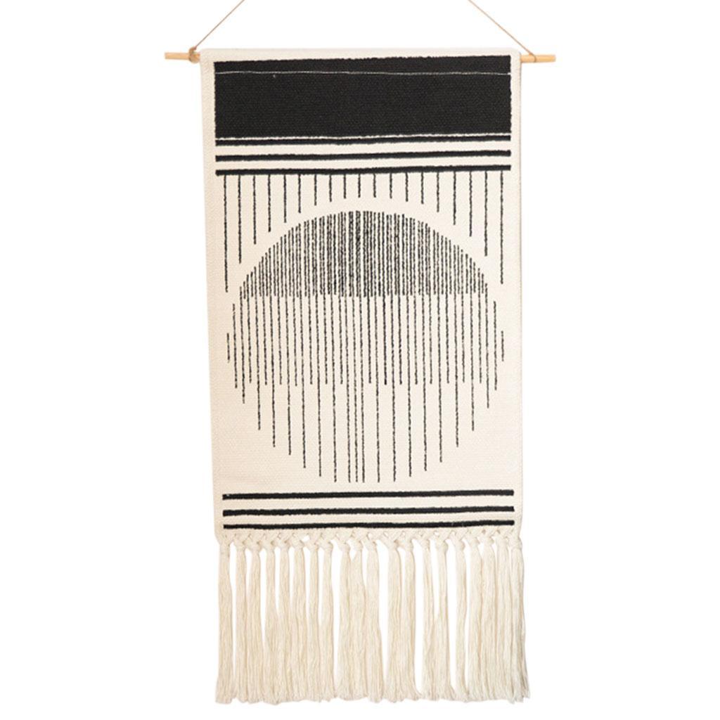 Maxbell Maxbell Tassel Tapestry Wall Hanging Apartment Home Decor Decoration Black Sun