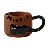 Maxbell Ceramic Coffee Mug with Handle Unique Coffee Cup for Restaurant Kitchen Cafe brown
