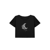 Maxbell Maxbell Women's Casual Crop Cropped T Shirt for Walking Street Daily Wear L