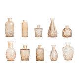Maxbell 10Pcs Glass Bud Vases Cute Mini Flower Vases for Farmhouse Bookshelf Cabinet Brown