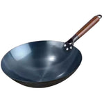 Maxbell Wok Pan Boiling Pots Wood Handle Cookware Sautee Universal Pans Nonstick Wok 36cm