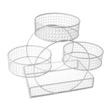 Maxbell Tiered Fruit Basket Iron Mesh Kitchen Countertop Rack for Potato Snack Bread White