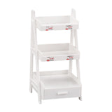 Maxbell 1/12 Miniature Plant Stand with Drawer for Dollhouse 6 inch BJD Doll Diorama white