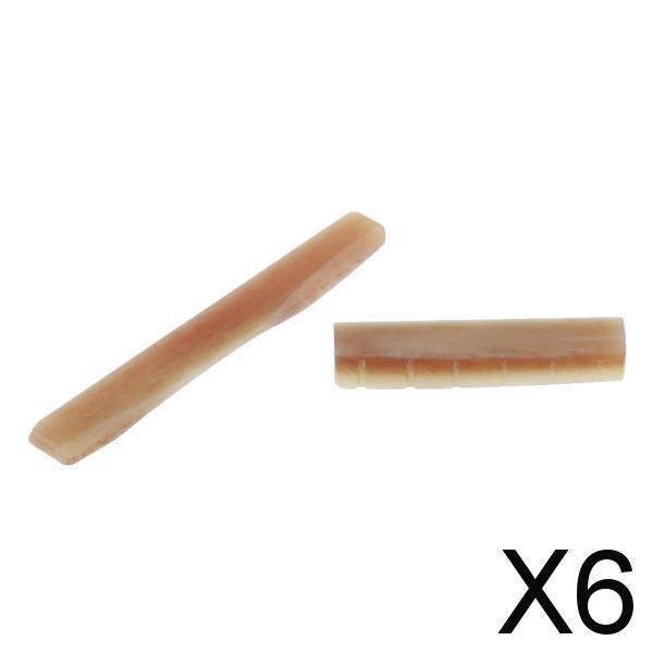 6x2pcs Acoustic Guitar Bridge Saddle Nut Guitar Replacement Parts Light Red