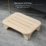 Maxbell 1-Piece hardwood Wood Small Footstool, Beech Step Stool, Multi-Functional Wooden Ottoman, Modern Minimalist Foot Rest for Bedroom, Sofa, Under Desk, Shoe Bench, Easy to Clean, No Assembly Pine 12 Raw