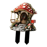 Maxbell Yard Garden Stake Acrylic Mushroom House Yard Sign for Flower Bed Lawn Patio