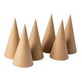 Maxbell 6Pcs Paper Mache Cones Christmas Tree Decoration for Party Hats Embellishing 15cm