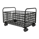 Maxbell Rolling Utility Cart Under Desk Sturdy Portable for Sundries Bedroom Nursery 25cmx38cmx26cm Black
