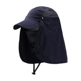 Maxbell 5xOutdoor Hiking Hat with Removable Face Neck Flap Cover Breathable for Garden Dark Blue