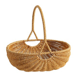 Maxbell Woven Storage Basket Imitation Rattan Display for Outdoor Restaurant Kitchen L