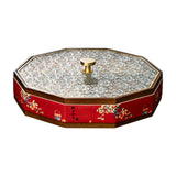 Maxbell Divided Serving Box Versatile Serving Tray for Cookies Desserts Dried Fruits Red