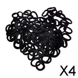 Maxbell 4x100 Pieces Black Hair Ties Hair Scrunchies Stretch No Damage Hair Bands
