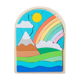 Maxbell Wooden Jigsaw Puzzles Colors and Shapes Cognition for Toddlers Children Baby Style A