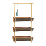 Maxbell Bamboo Portable Holder Vintage Serving Platter for Countertop Dining Kitchen 3 tier