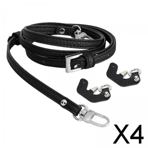 Maxbell 4xPurse Strap for Handbag Durable Bag Shoulder Strap for Clutches Purse Making Black