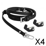 Maxbell 4xPurse Strap for Handbag Durable Bag Shoulder Strap for Clutches Purse Making Black