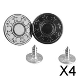 Maxbell 4x50 Set NO-SEW Metal Star Pattern Tack Snap Jeans Buttons Black 17mm