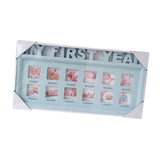 Maxbell First Year Picture Frame Display Baby Keepsake Frame for Christening Gift Blue