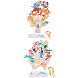 Maxbell 2 Set Montessori Animal Stacking Blocks Animal Toy for Ages 3-6