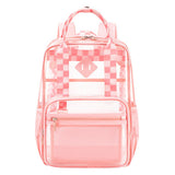 Maxbell Transparent Backpack PVC Clear Laptop Backpack for Teens College Pink