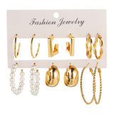 Girls Metal Earrings Set Exquisite for Family,daily wearing Elegant 6Pairs