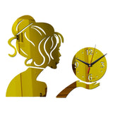 Modern Wall Clock 3D DIY Sticker Creative Wall Clock for Home Decoration Golden