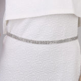 Maxbell 2x4-Row Rhinestone Ladies Waist Chain Belt in Silver