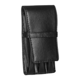 Maxbell Leather Pen Case 3 Slots with Divider Slot Pen Pouch for University Black