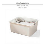 Maxbell Under Bed Storage Box with casters, 15.6L Large Capacity Drawer Organizer, Plastic Stackable Bin, ivory, for Bedroom, ivoryice, Desk, Closet Wide Large