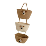 Maxbell Wall Hanging Basket Bohemian Woven Wall Basket for Living Room Bedroom Decor Brown and Beige