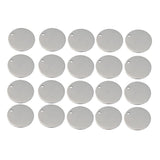 Maxbell 40x Round Stainless Steel Tag  Findings Pet Identification Metal Blank 20mm